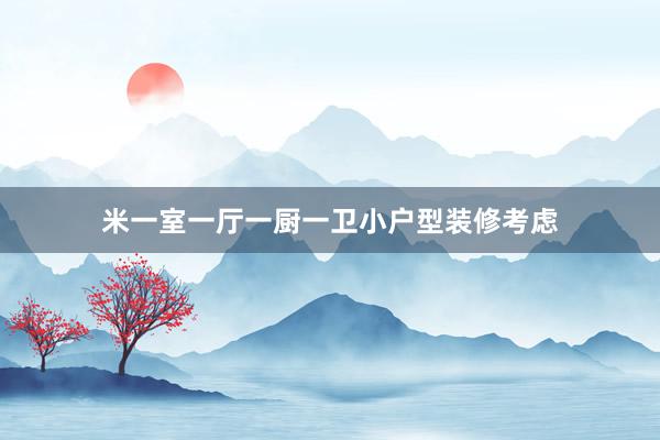 米一室一厅一厨一卫小户型装修考虑